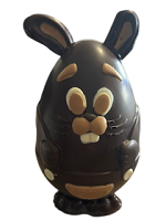 Œuf Lapin de Pâques - Sculpture en chocolat noir et lait