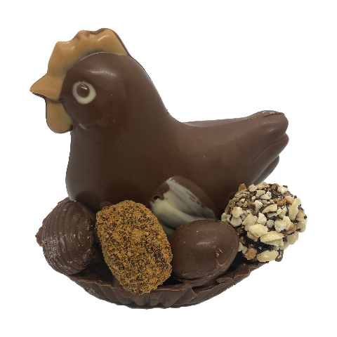 Poule en Chocolat Garnie - Création de Pâques