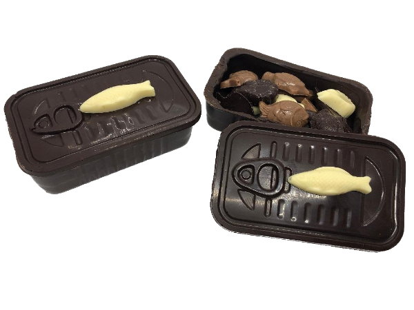 Boîte à sardines en chocolat
